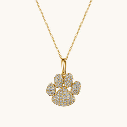Diamond Paw Print Necklace - Happy Jewelers Fine Jewelry Lifetime Warranty