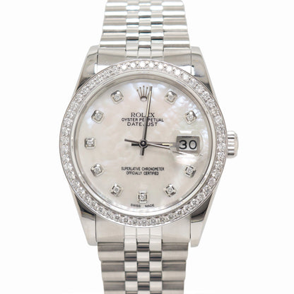 Rolex Datejust 36mm MOP Dial Watch Ref# 16220 - Happy Jewelers Fine Jewelry Lifetime Warranty