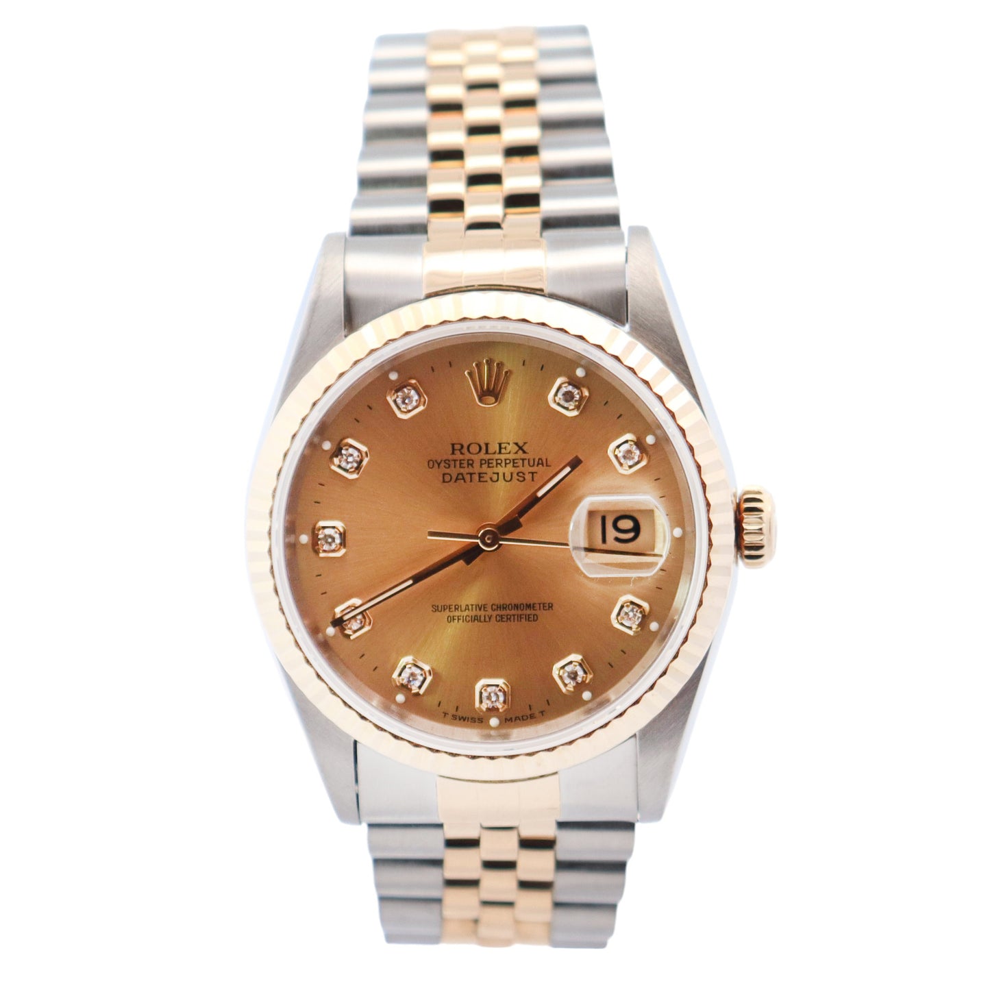 Rolex Datejust 36mm Champagne Dial Watch Ref# 16233