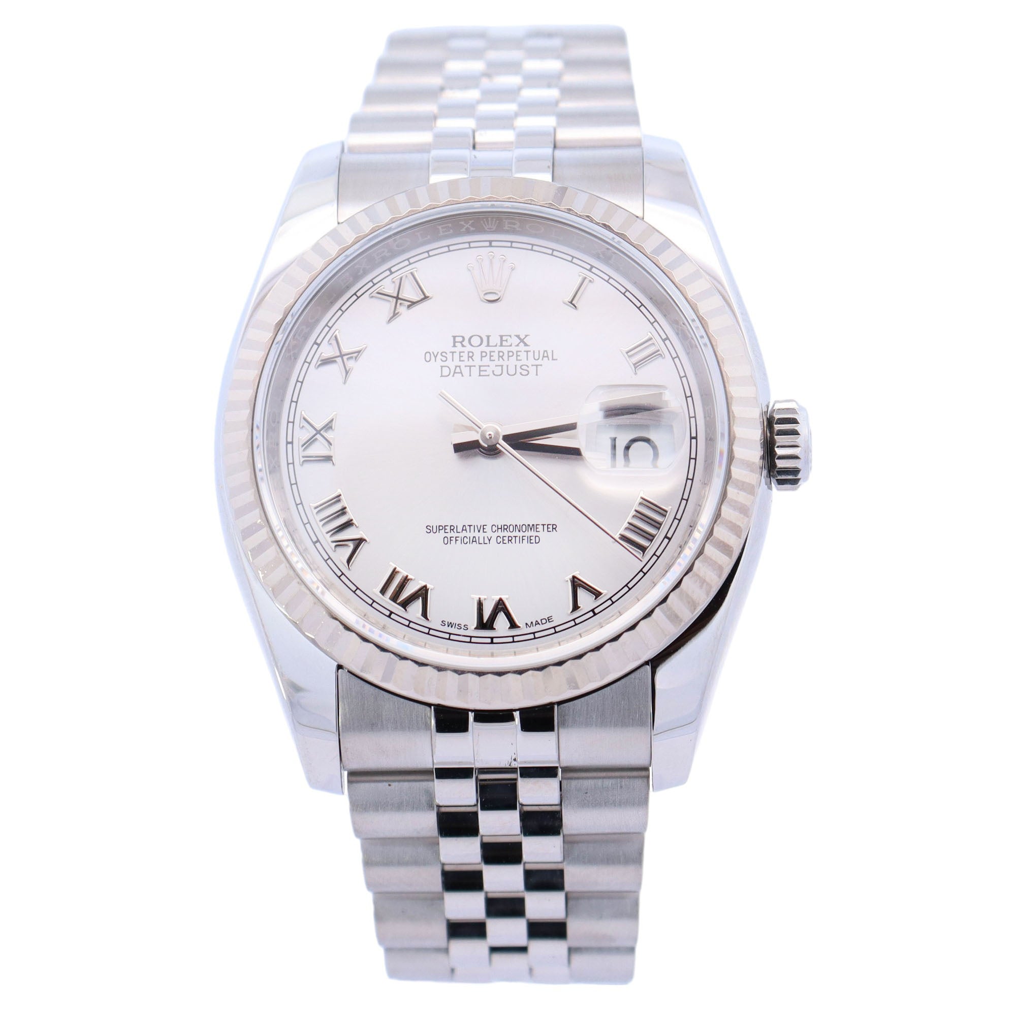 Rolex Datejust 36mm Stainless Steel Silver Roman Dial Watch Reference# 16234 - Happy Jewelers Fine Jewelry Lifetime Warranty