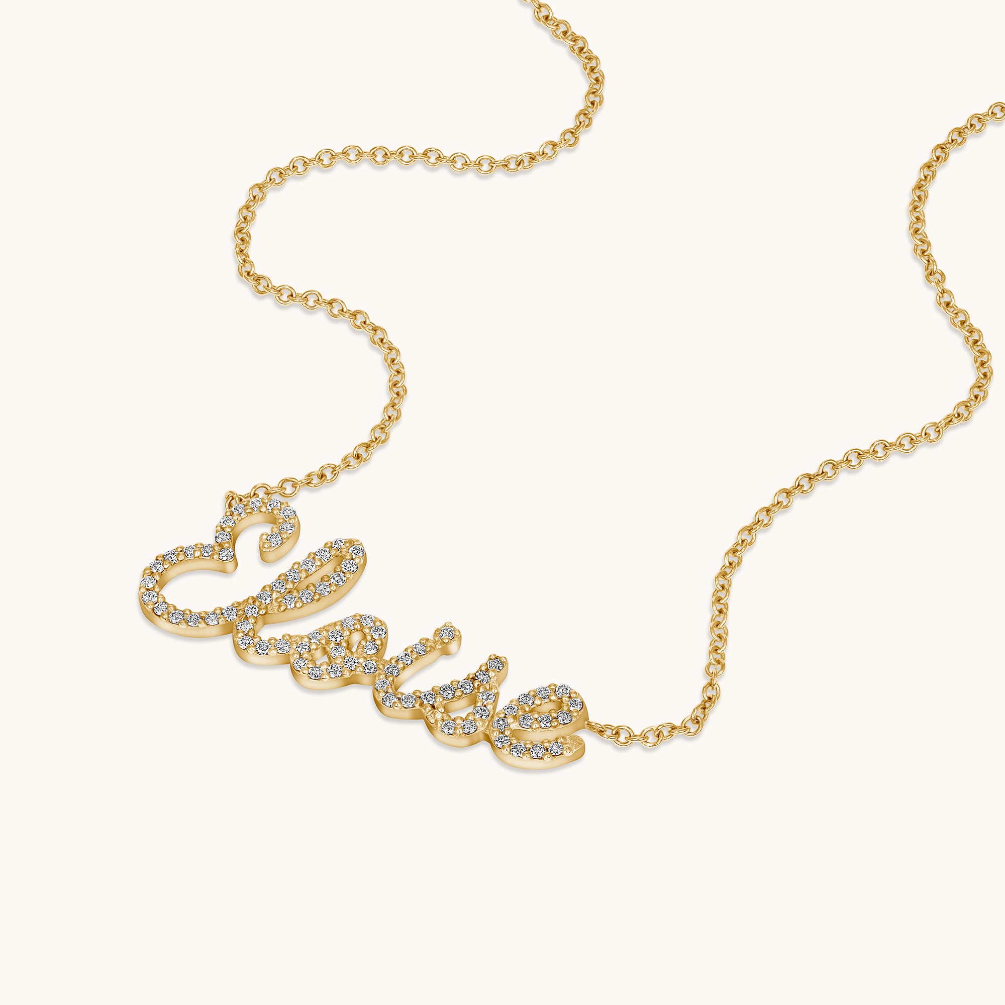 Classic Cursive Diamond Name Necklace - Happy Jewelers Fine Jewelry Lifetime Warranty