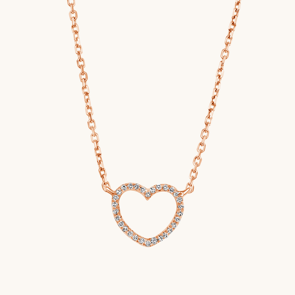 Small Open-Heart Diamond Necklace - Happy Jewelers Fine Jewelry Lifetime Warranty