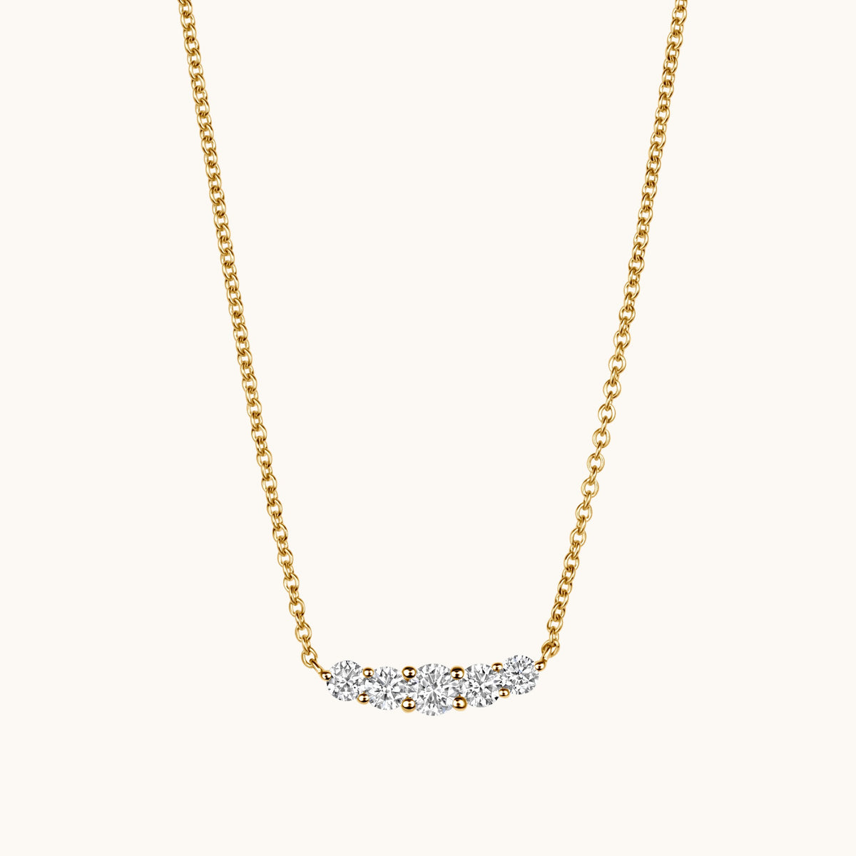 Dainty 5 Diamond Pendant Necklace - Happy Jewelers Fine Jewelry Lifetime Warranty