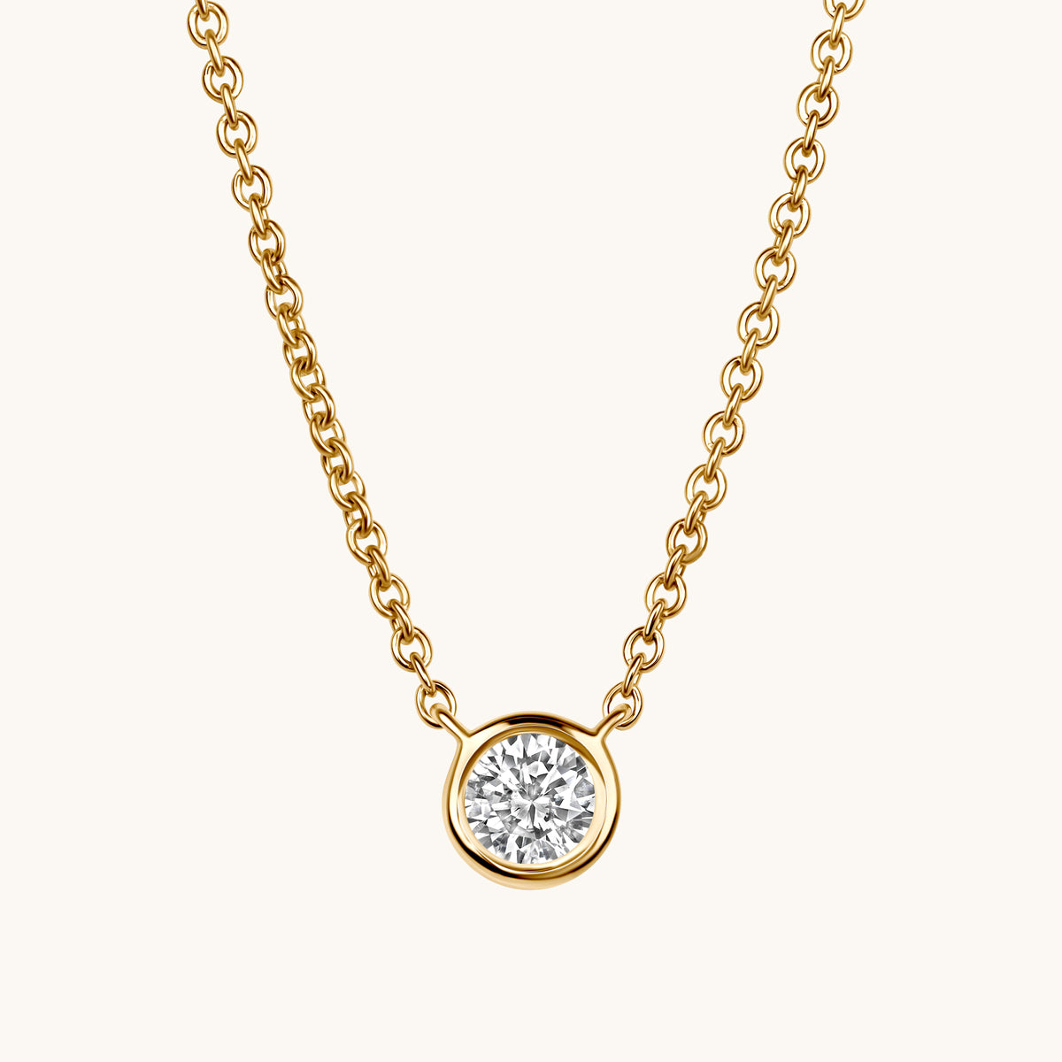 Diamond Bezel Solitaire Pendant Necklace - Happy Jewelers Fine Jewelry Lifetime Warranty