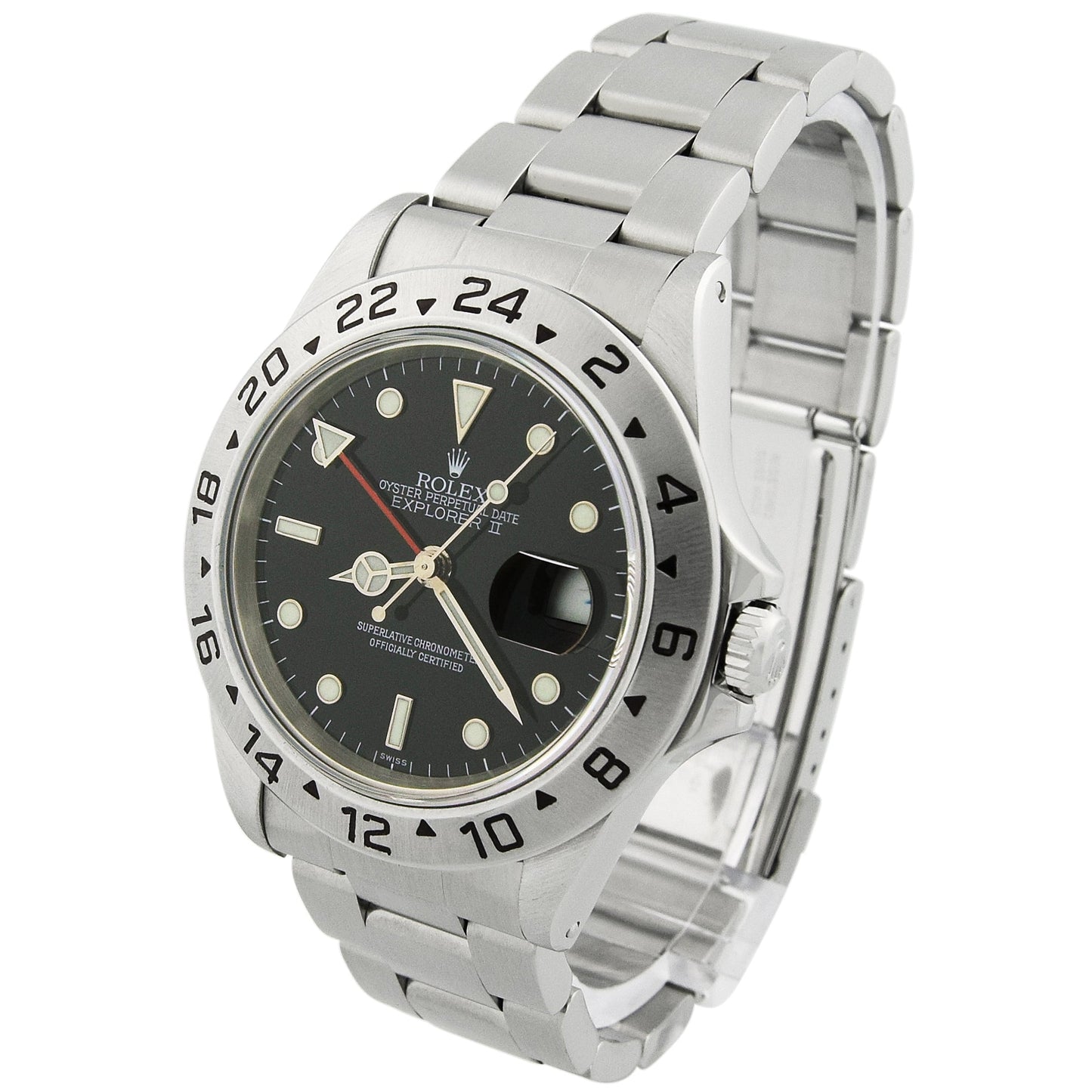 Rolex Men's Explorer II Stainless Steel 40mm Black Dot Dial Watch Reference #: 16570 - Happy Jewelers Fine Jewelry Lifetime Warranty