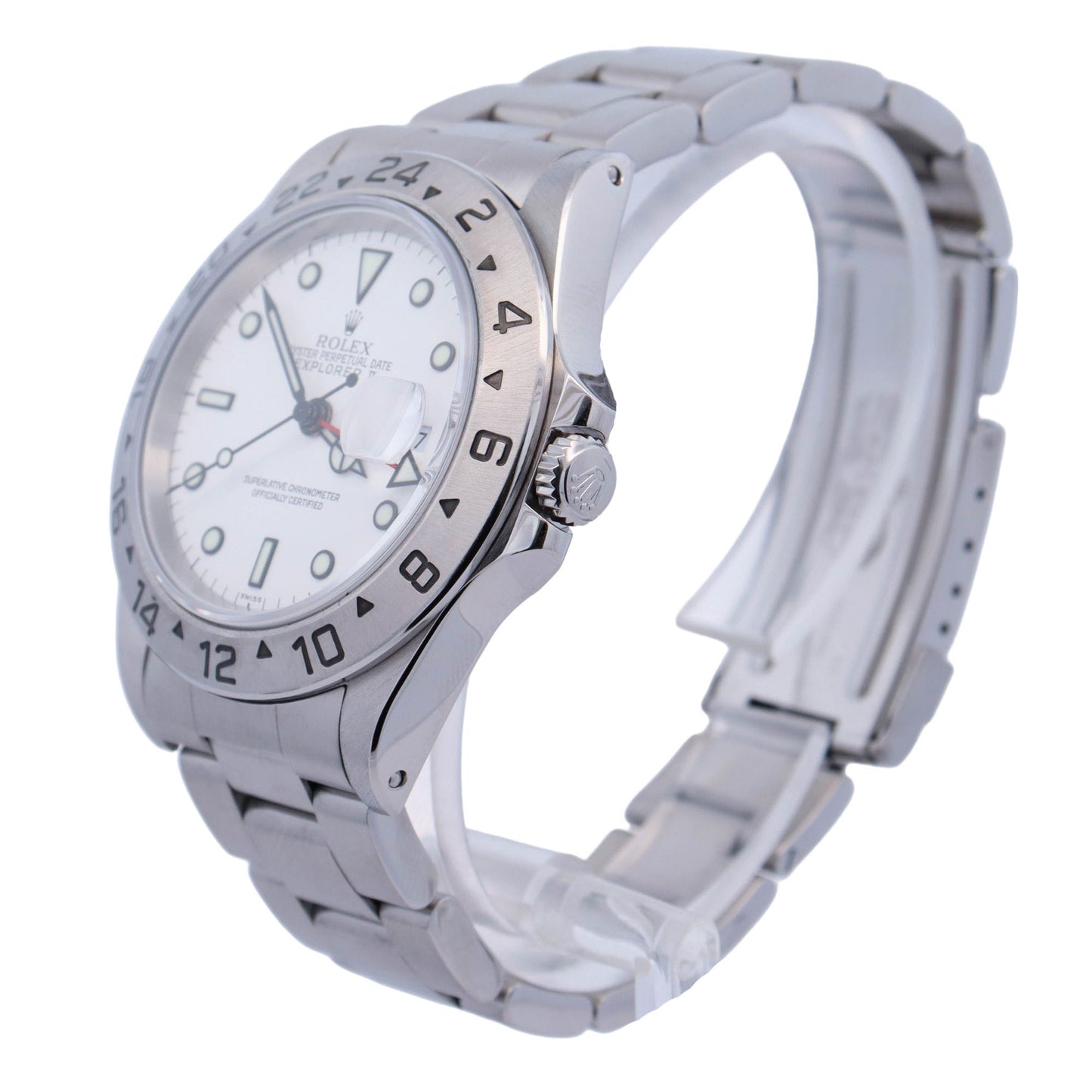 Rolex Mens Explorer II Stainless Steel 40mm White Dot Dial Watch Reference# 16570 - Happy Jewelers Fine Jewelry Lifetime Warranty