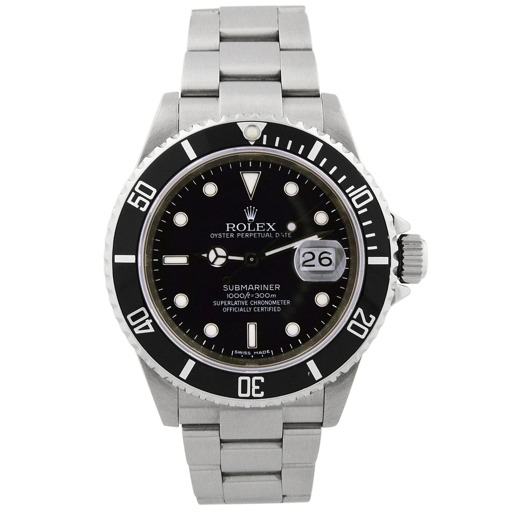 Rolex Submariner Stainless Steel 40mm Black Dot Dial Watch Reference #: 16610 - Happy Jewelers Fine Jewelry Lifetime Warranty