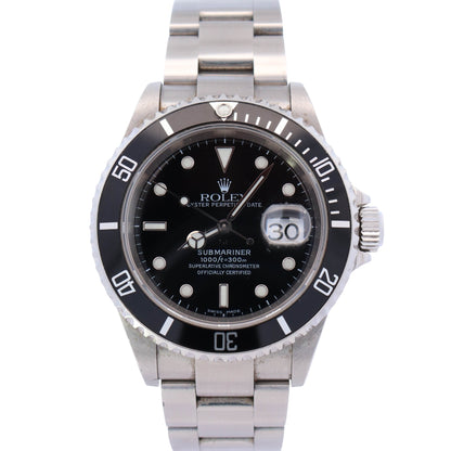 Rolex Submariner 40mm Black Dial Watch Ref# 16610