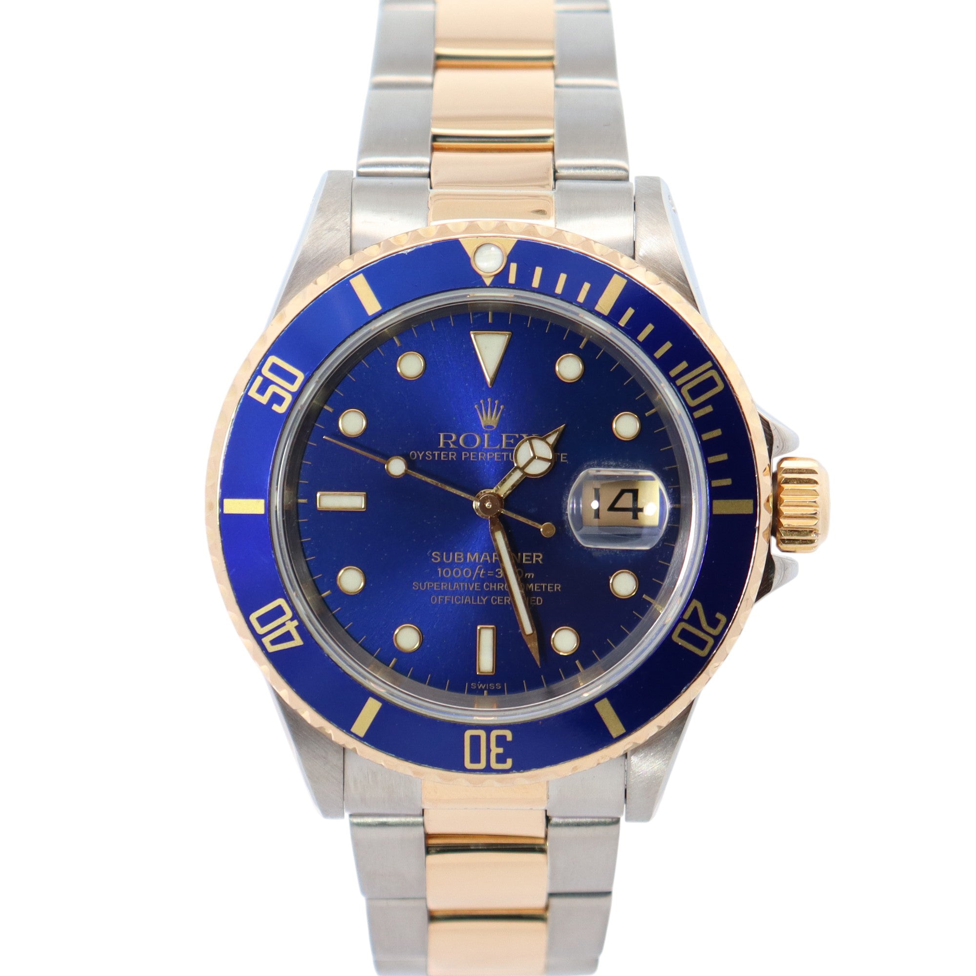 Rolex Submariner 40mm Blue Dial Watch Ref# 16613 - Happy Jewelers Fine Jewelry Lifetime Warranty