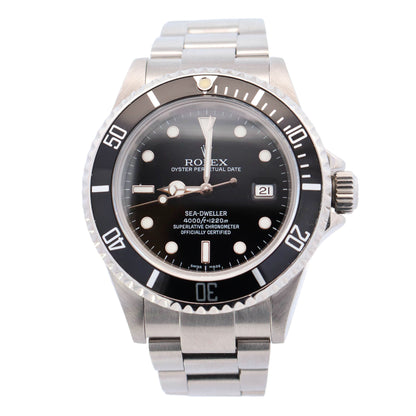 Rolex Men's Sea-Dweller Stainless Steel 40mm Black Dot Dial Watch Ref #16600 - Happy Jewelers Fine Jewelry Lifetime Warranty