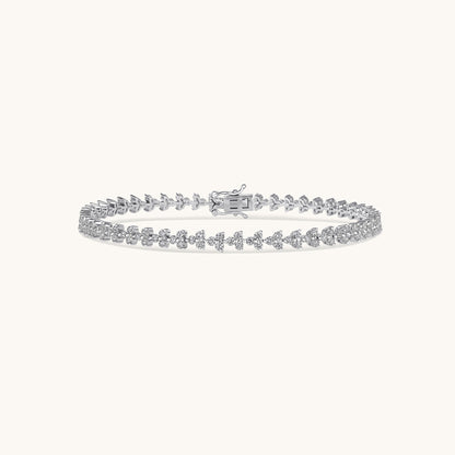 Diamond Cluster Tennis Bracelet - Happy Jewelers Fine Jewelry Lifetime Warranty