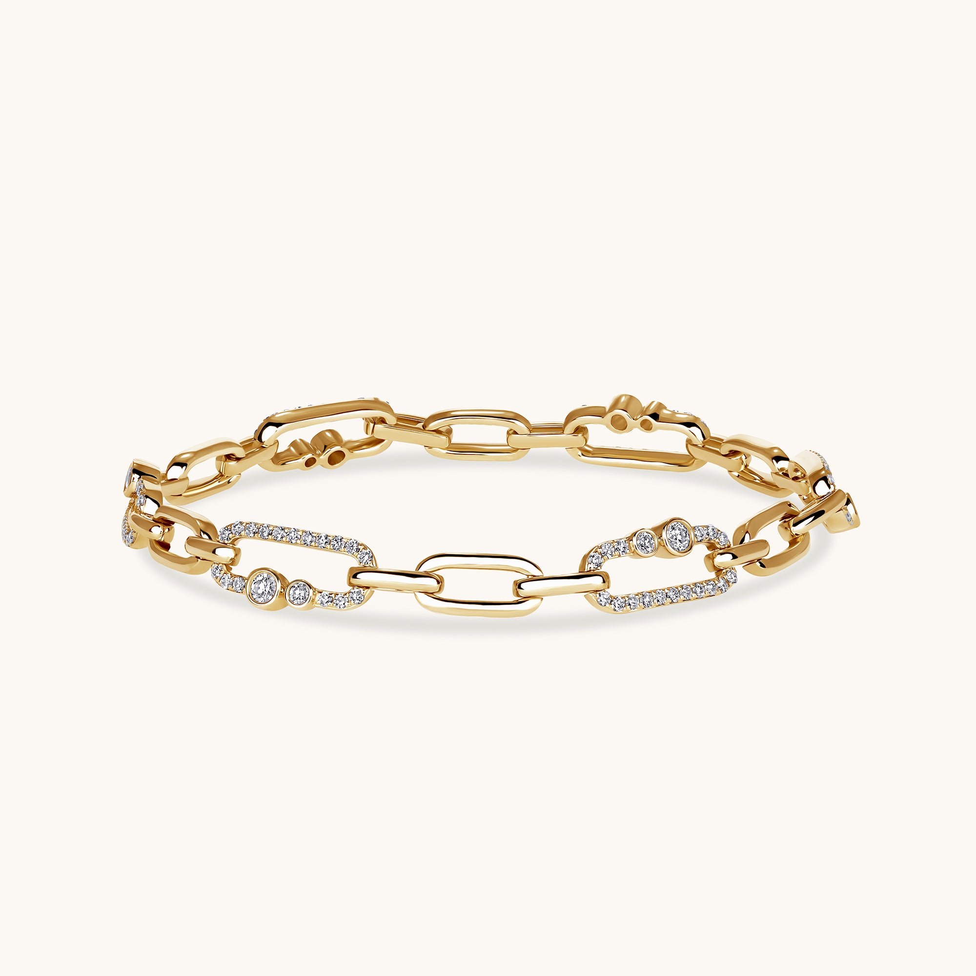 Alternating Diamond Paperclip Bracelet