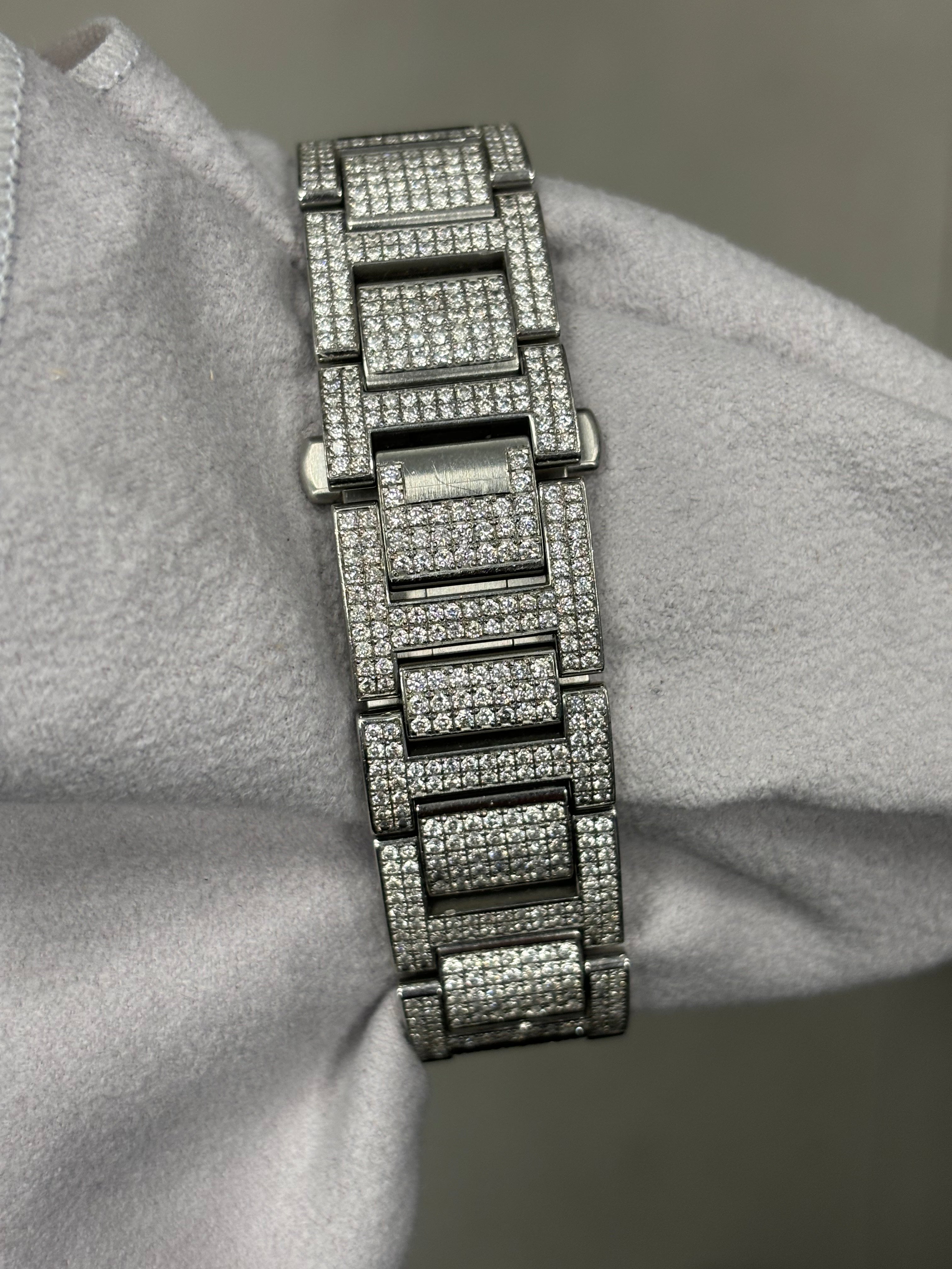 Cartier Ballon Bleu Stainless Steel 42mm Custom Pave Dial Watch Reference #: W69012Z4 - Happy Jewelers Fine Jewelry Lifetime Warranty