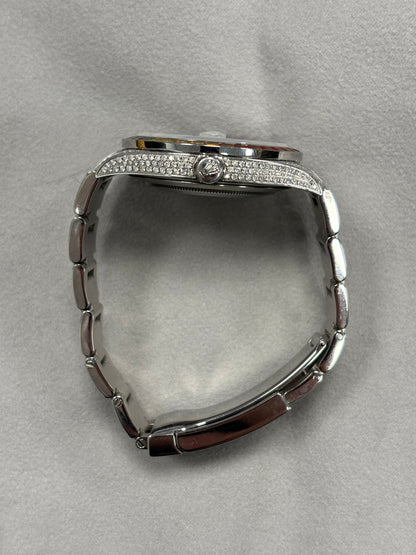 Rolex Datejust Stainless Steel 41mm Custom Iced Out Pave Rainbow Stick Dial Watch Reference# 126300 - Happy Jewelers Fine Jewelry Lifetime Warranty