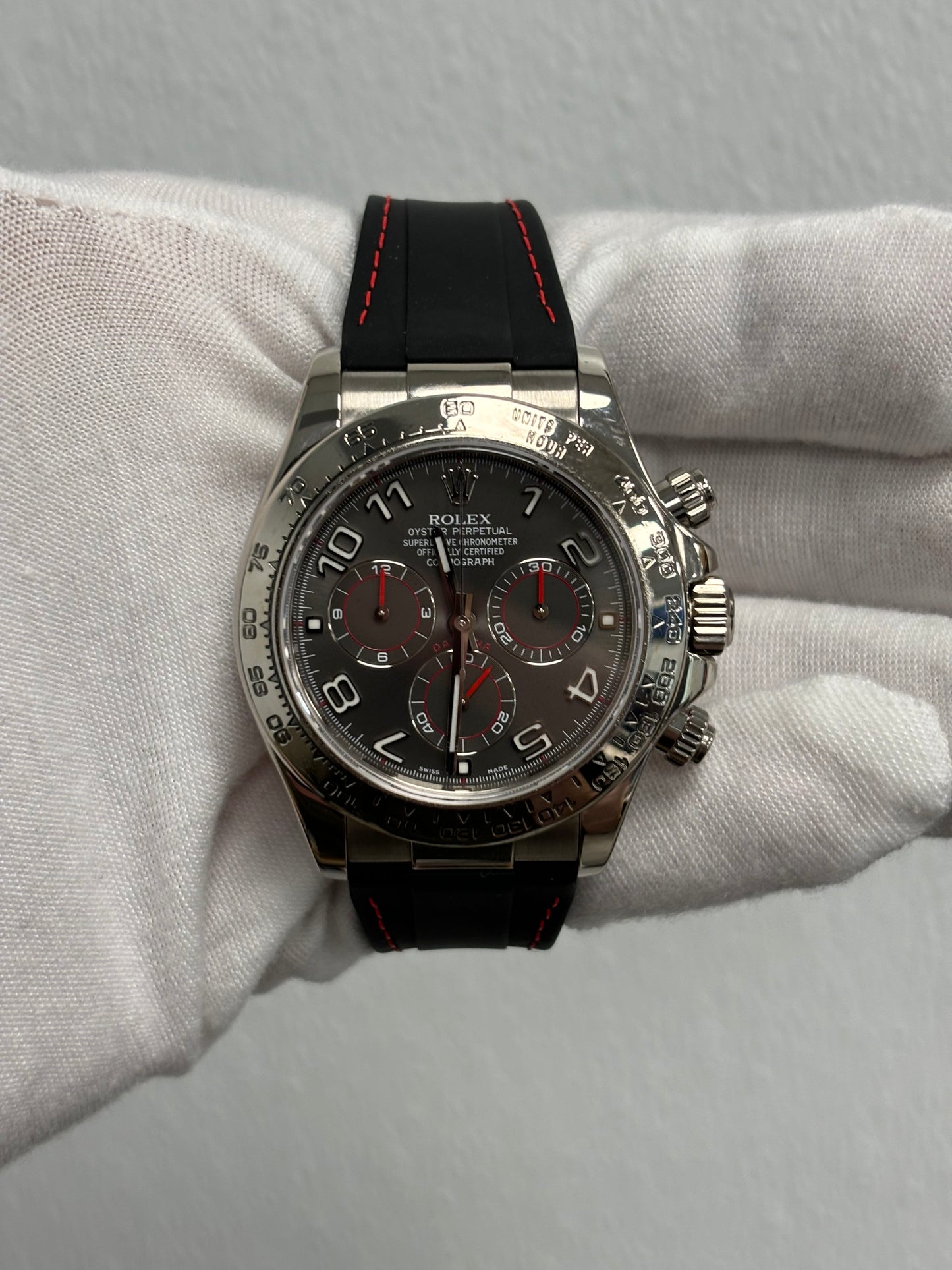 Rolex Daytona White Gold 40mm Grey Chronograph Dial Watch Reference# 116519 - Happy Jewelers Fine Jewelry Lifetime Warranty