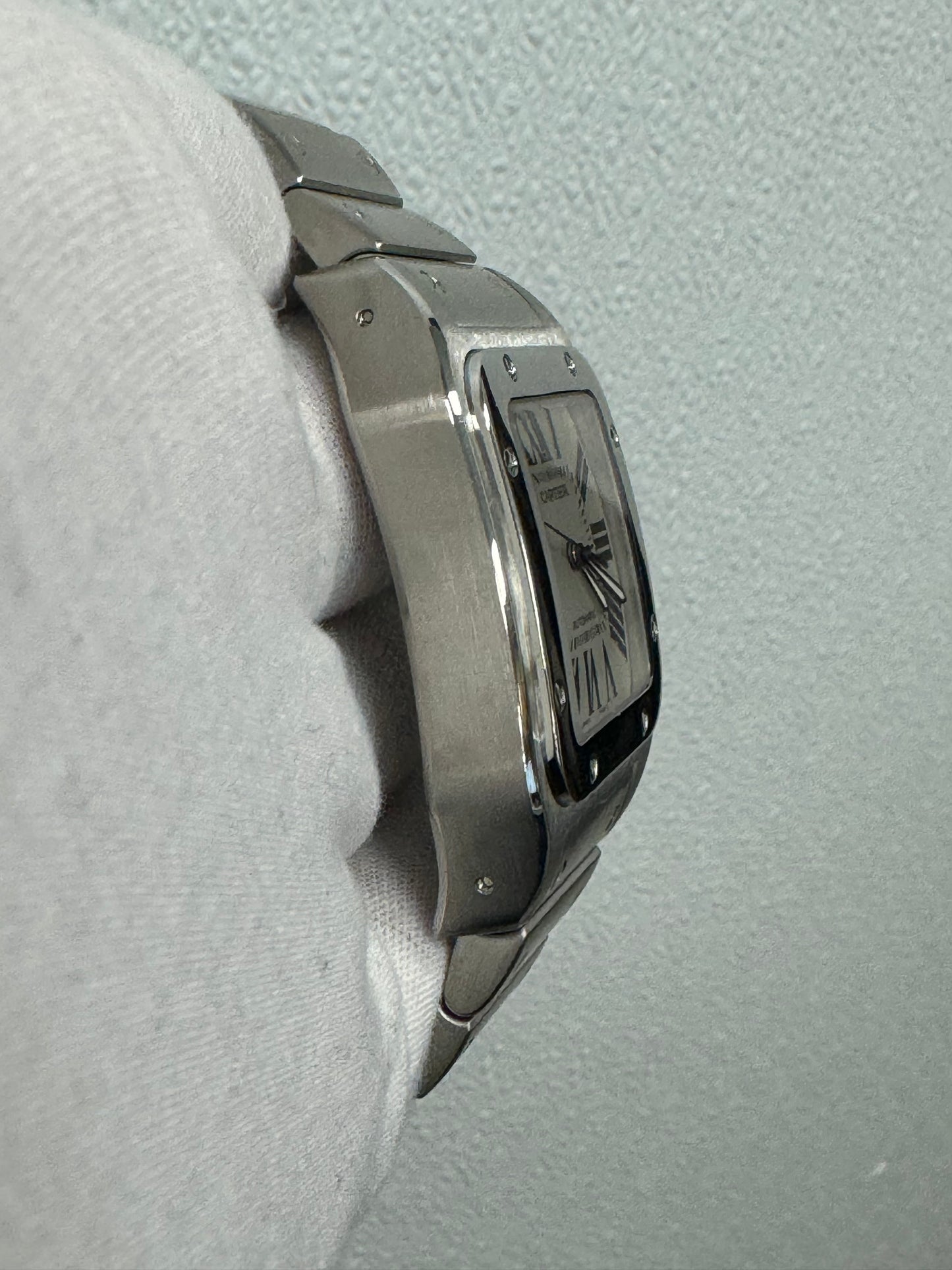 Cartier Santos 100 Stainless Steel 38mm White Roman Dial Watch  Reference #: W200737G - Happy Jewelers Fine Jewelry Lifetime Warranty