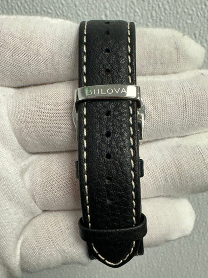 Bulova Summer Wind Sinatra edition Stainless Steel 40mm Black Stick Dial Watch  Ref#  96B381 - Happy Jewelers Fine Jewelry Lifetime Warranty