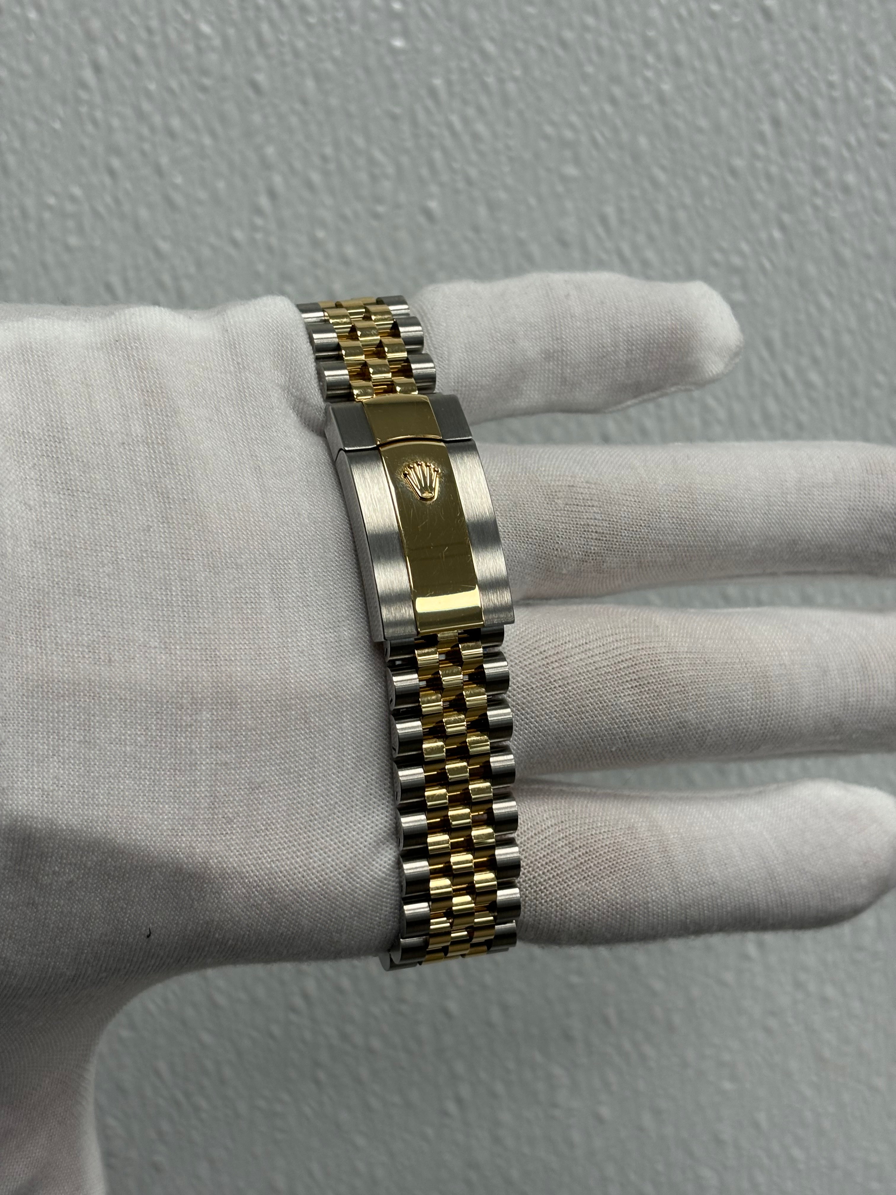 Rolex Datejust 41mm Yellow Gold & Stainless Steel Champagne Stick Dial Watch Reference# 126333 - Happy Jewelers Fine Jewelry Lifetime Warranty