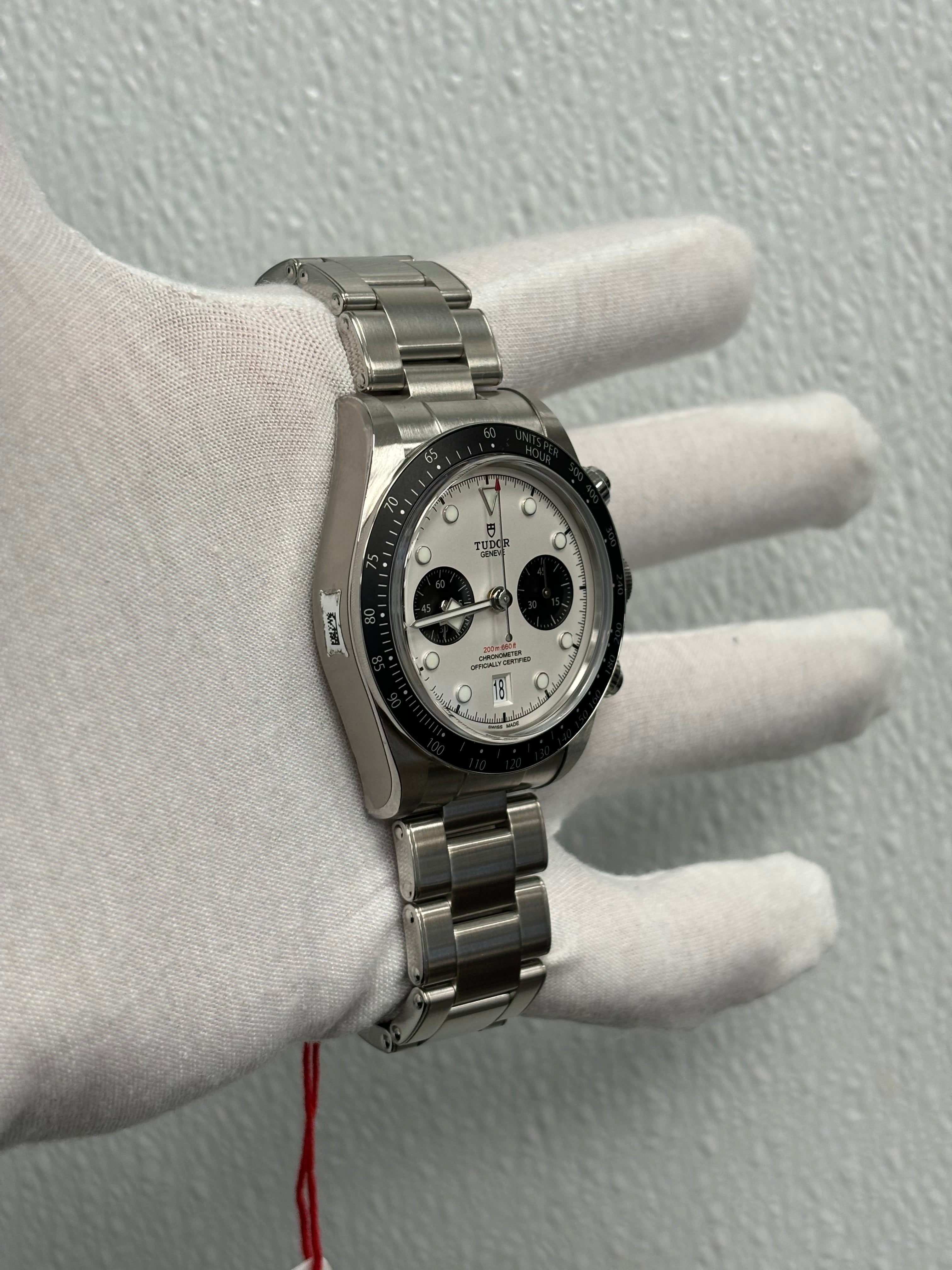 Tudor Chronograph Stainless Steel 41mm White Chronograph Dial Watch Reference# 79360N - Happy Jewelers Fine Jewelry Lifetime Warranty