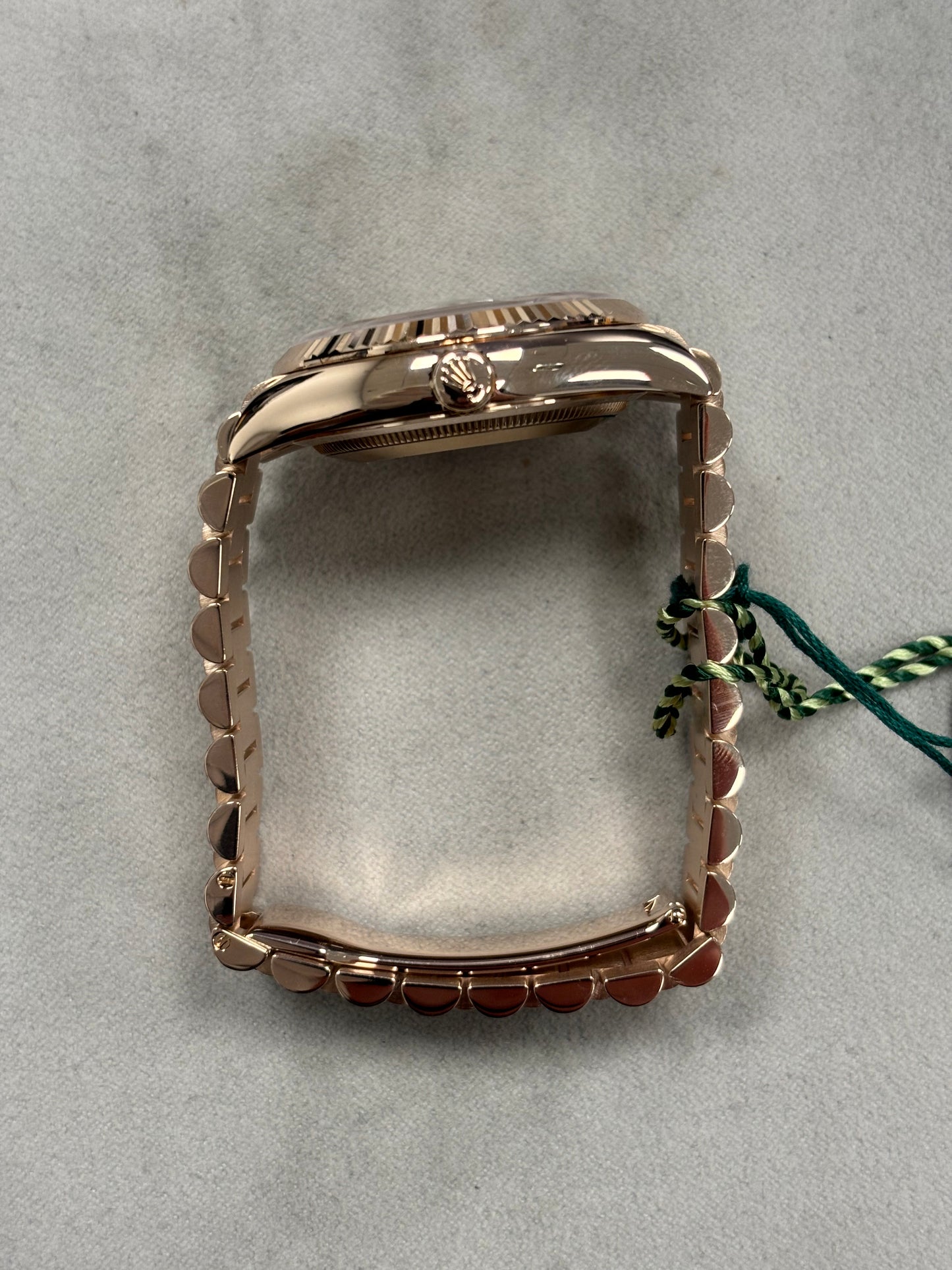 Rolex Day-Date Rose Gold 36mm Pink Sundust Diamond Dial Watch Reference# 128235 - Happy Jewelers Fine Jewelry Lifetime Warranty