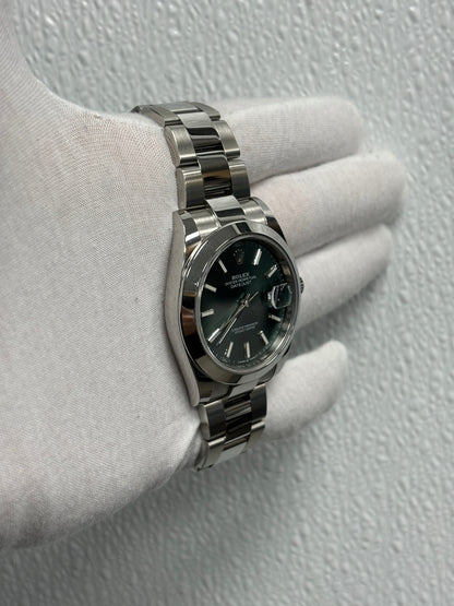 Rolex Datejust Stainless Steel 41mm Green Stick Dial Watch Reference# 126300 - Happy Jewelers Fine Jewelry Lifetime Warranty