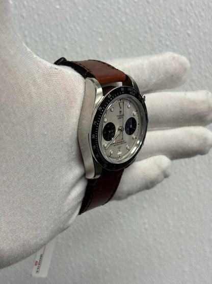 Tudor Black Bay Stainless Steel 41mm White Chronograph Dial Watch Reference# 79360N - Happy Jewelers Fine Jewelry Lifetime Warranty