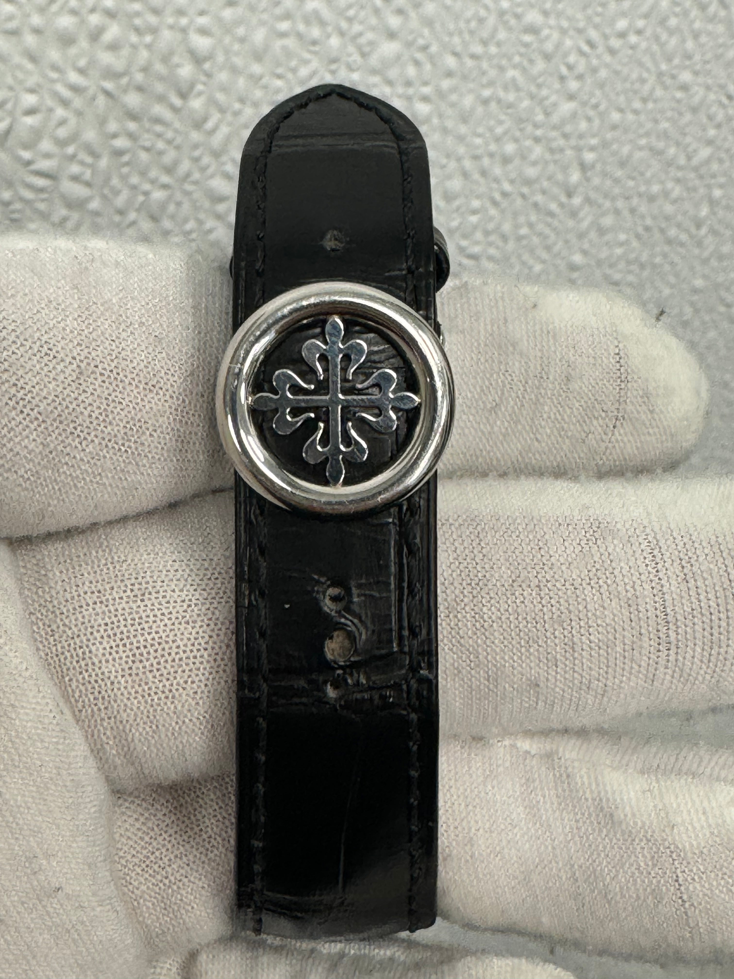 Patek Philippe Calatrava 37mm 950 Platinum Silver Arabic Dial Watch Reference# 5196P-001 - Happy Jewelers Fine Jewelry Lifetime Warranty