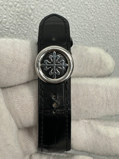 Patek Philippe Calatrava 37mm 950 Platinum Silver Arabic Dial Watch Reference# 5196P-001 - Happy Jewelers Fine Jewelry Lifetime Warranty