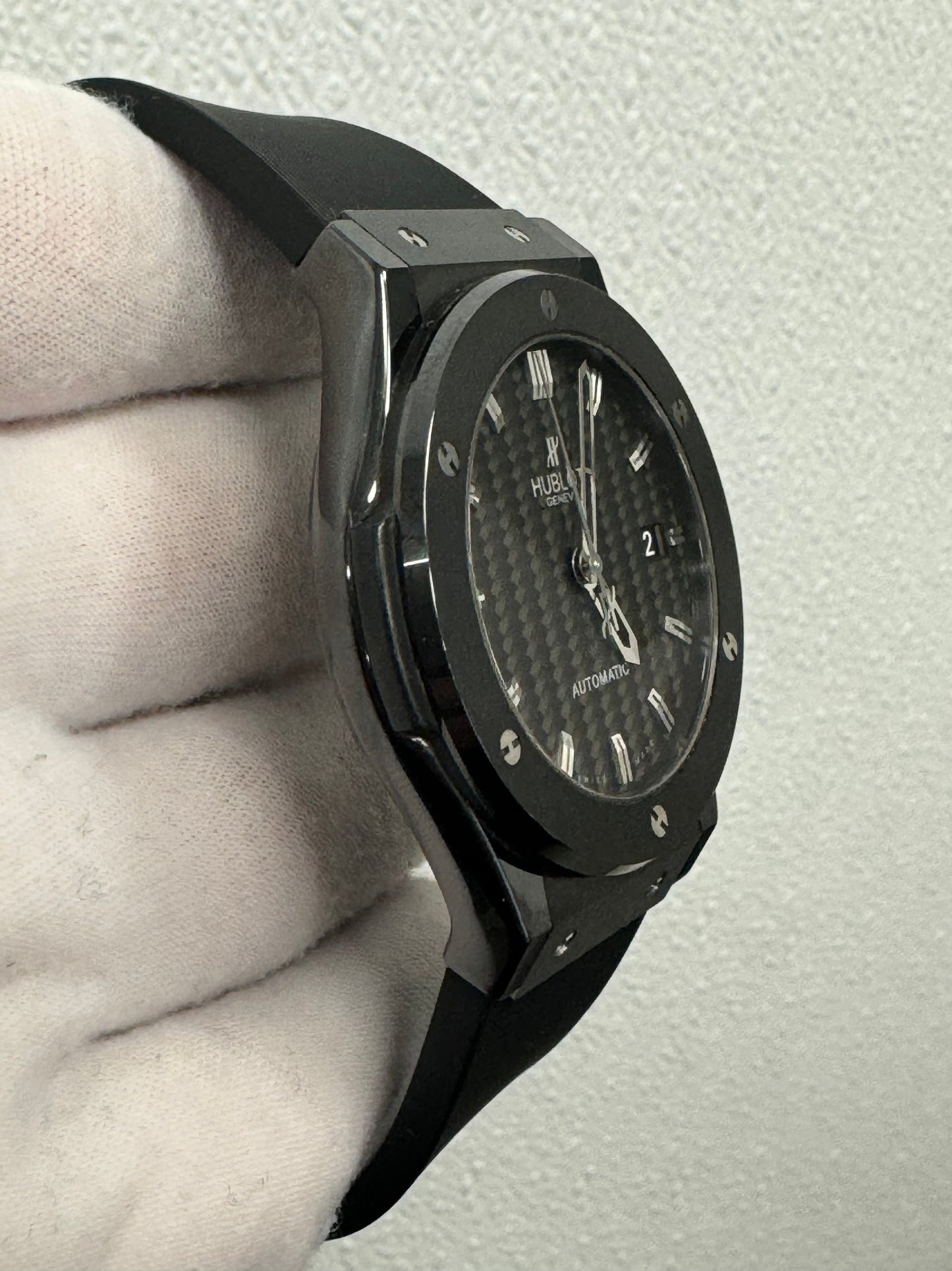 Hublot Classic Fusion Black Magic Black Ceramic 42mm Black Carbon Stick Dial Watch Reference #:  542.CM.1770.RX