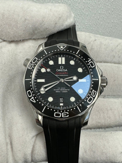 Omega Sea Master 300 Stainless Steel 42mm Black Dot Dial Watch Reference #: 210.32.42.20.01.001 - Happy Jewelers Fine Jewelry Lifetime Warranty