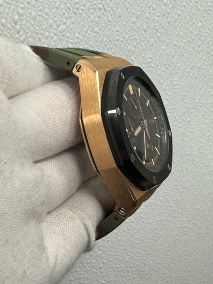 Audemars Piguet Royal Oak Offshore Rose Gold 44mm Black Chronograph Stick Dial Watch Reference #: 26401RO.OO.A002CA.02 - Happy Jewelers Fine Jewelry Lifetime Warranty