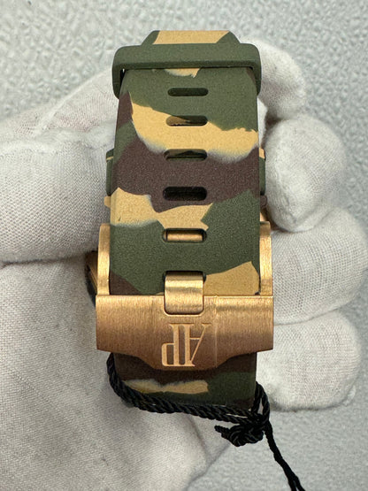 Audemars Piguet Royal Oak Offshore Rose Gold 44mm Black Chronograph Stick Dial Watch Reference #: 26401RO.OO.A002CA.02 - Happy Jewelers Fine Jewelry Lifetime Warranty