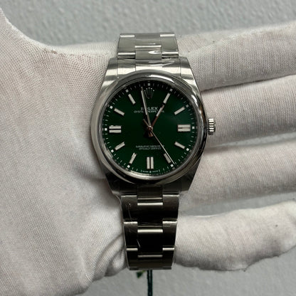 Rolex Oyster Perpetual 41mm Green Dial Ref# 124300 - Happy Jewelers Fine Jewelry Lifetime Warranty