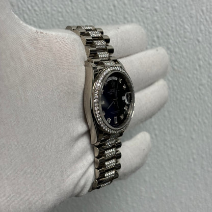 Rolex Day-Date 36mm Blue Dial Watch Ref# 128349RBR - Happy Jewelers Fine Jewelry Lifetime Warranty