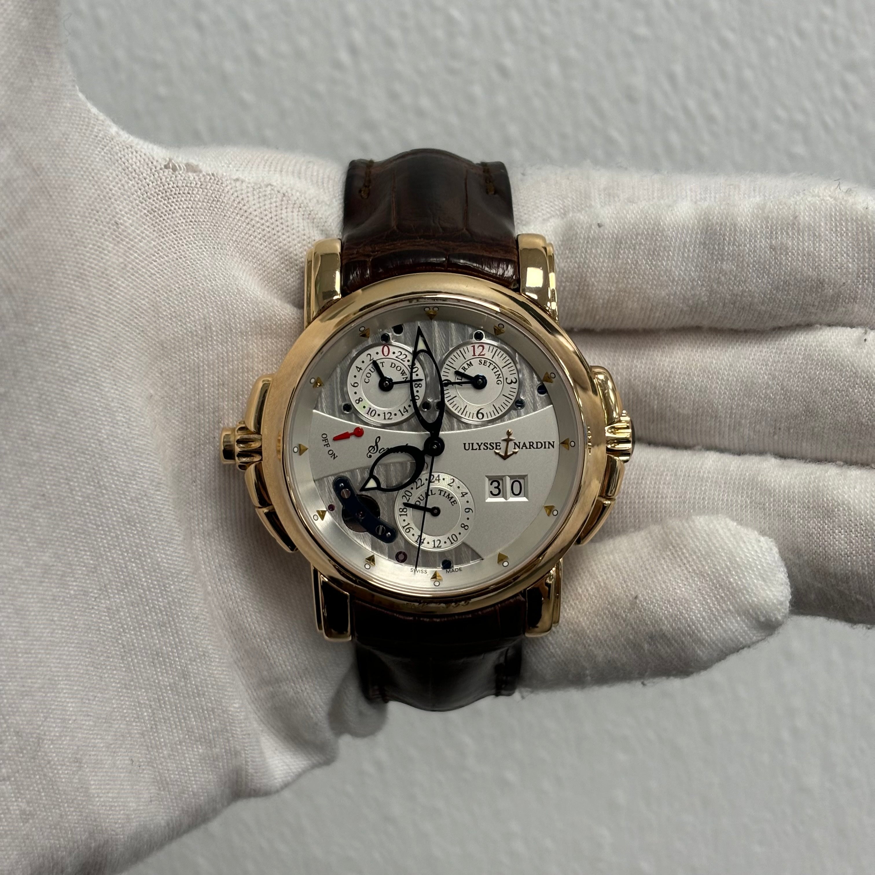 Ulysse Nardin Sonata 42mm Silver Dial Watch Ref# 676-88 - Happy Jewelers Fine Jewelry Lifetime Warranty