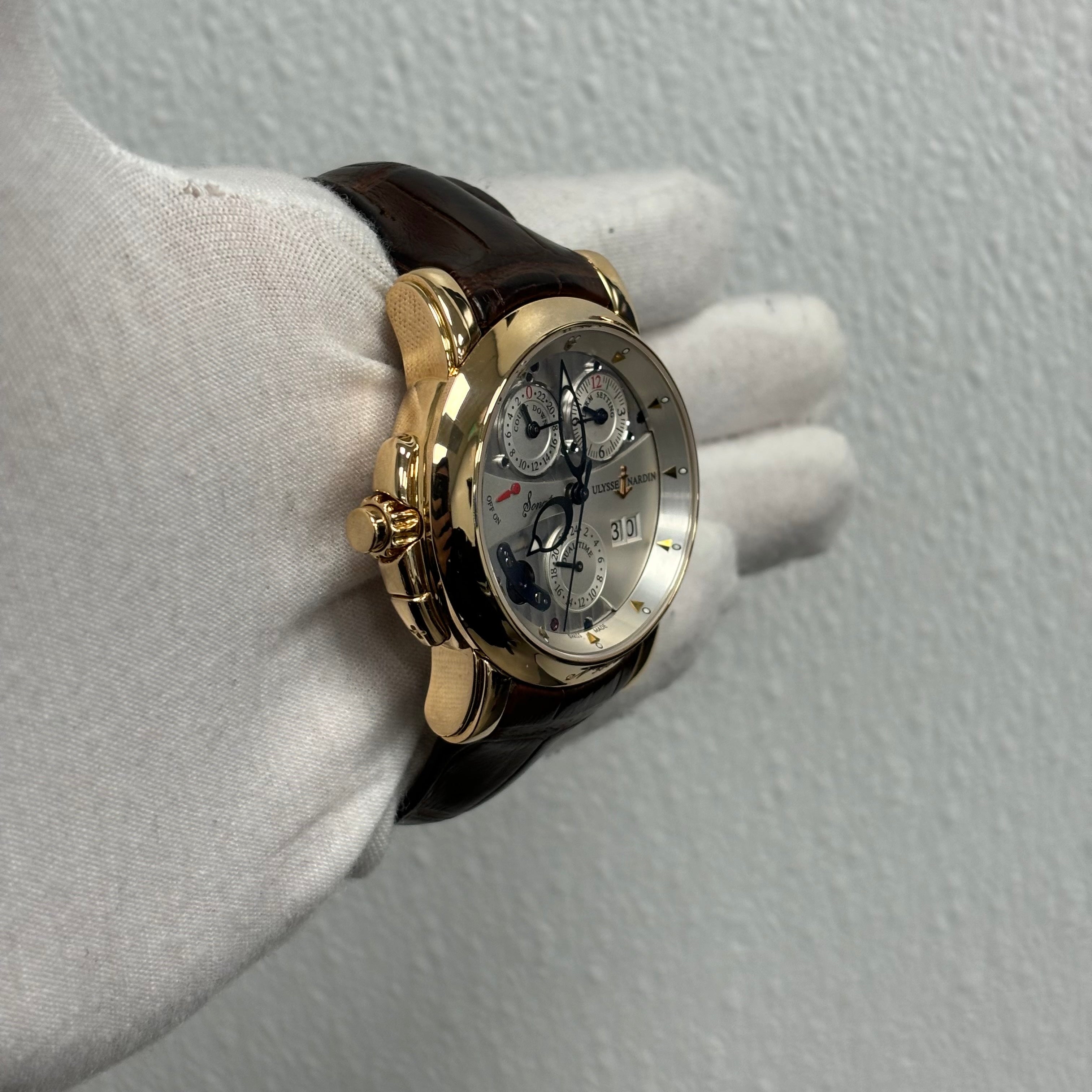 Ulysse Nardin Sonata 42mm Silver Dial Watch Ref# 676-88 - Happy Jewelers Fine Jewelry Lifetime Warranty