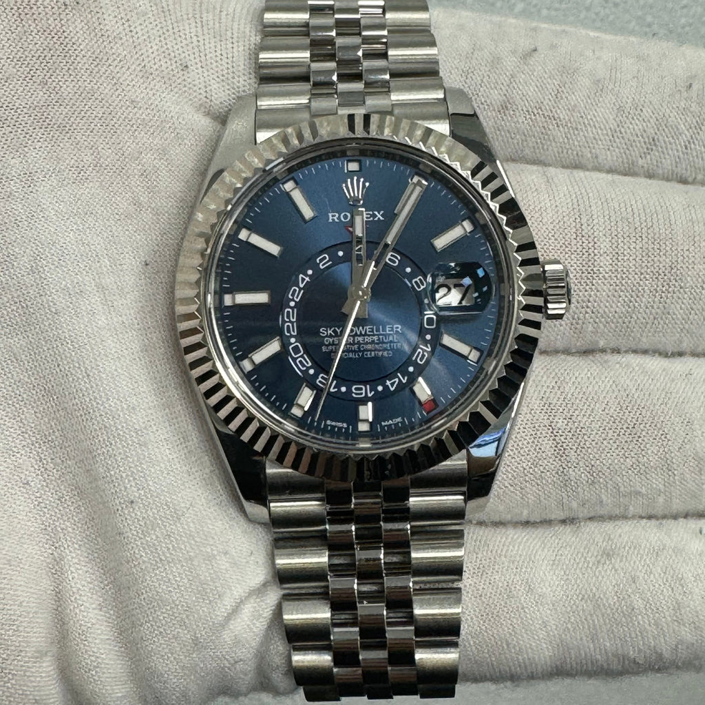 Rolex Sky Dweller Stainless Steel 42mm Blue Stick Dial Watch