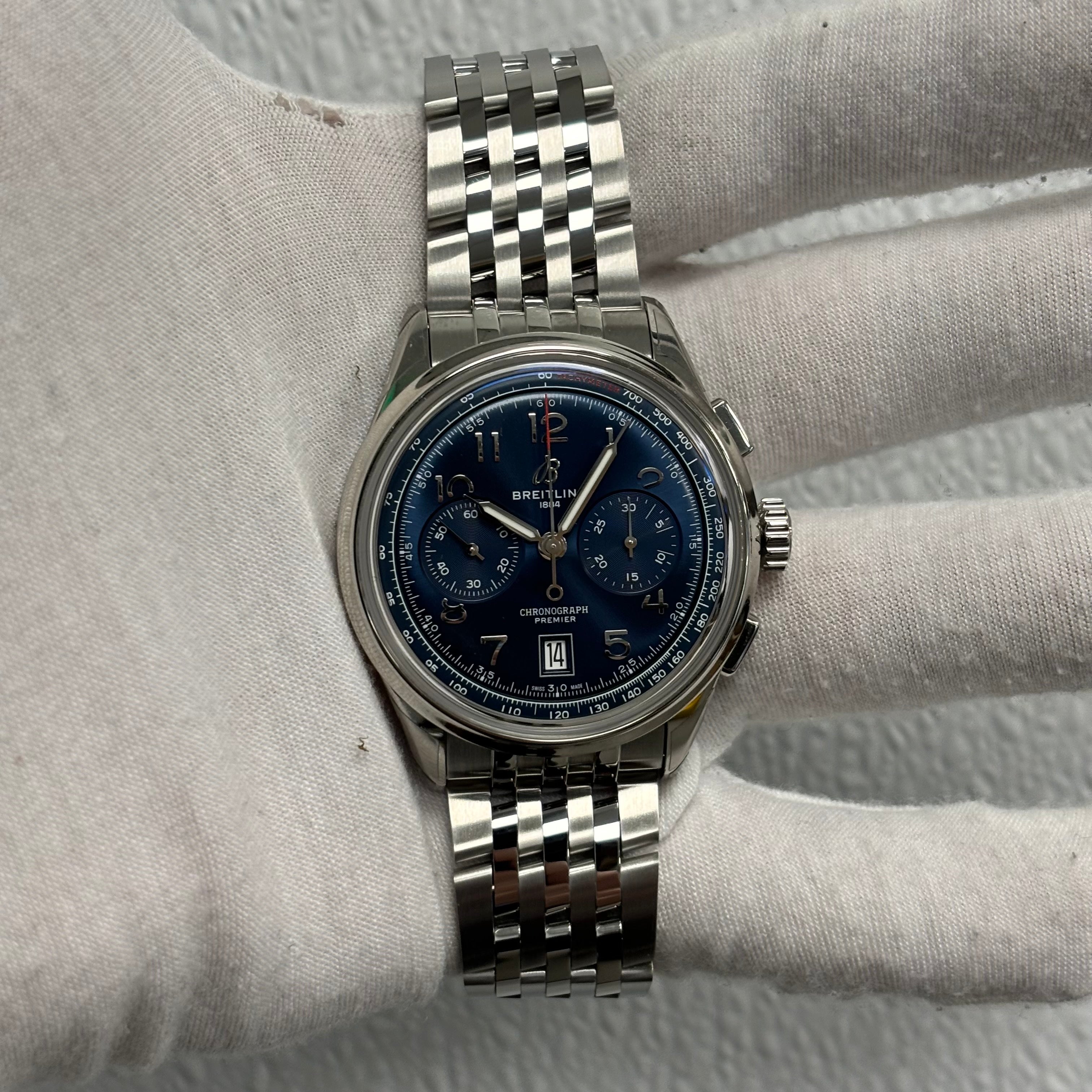 Breitling Premier 42mm Blue Dial Ref# AB0145 - Happy Jewelers Fine Jewelry Lifetime Warranty