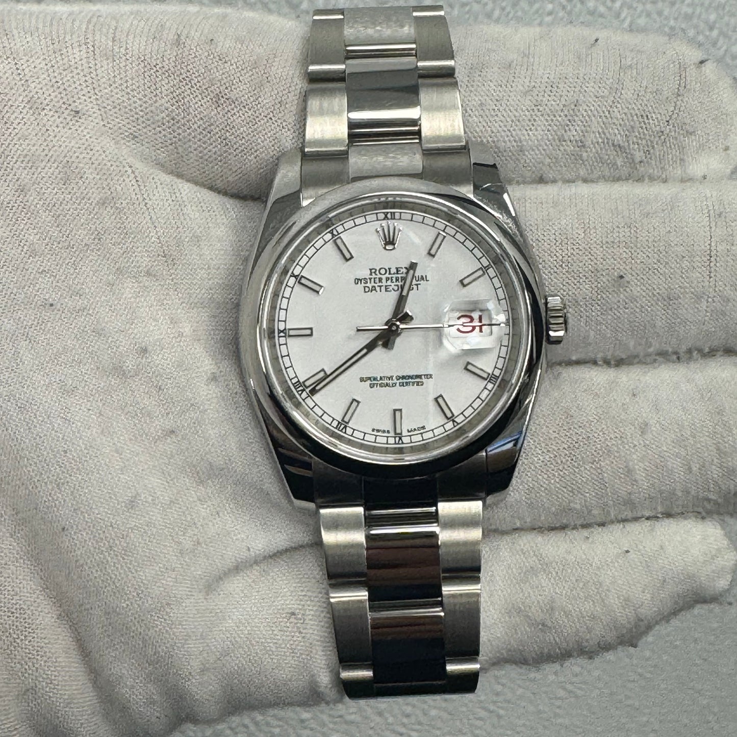 Rolex Datejust 36mm White Dial Ref# 116200