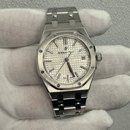 Audemars Piguet Royal Oak 34mm Silver Dial Watch Ref# 77350ST.OO.1261ST.01 - Happy Jewelers Fine Jewelry Lifetime Warranty