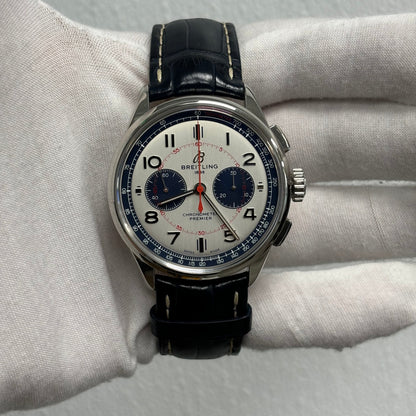 Breitling Premier Bentley Mulliner Stainless Steel 42mm Silver Chronograph Dial Watch Ref# AB0118 - Happy Jewelers Fine Jewelry Lifetime Warranty