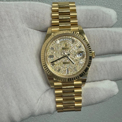 Rolex Day Date 40mm Factory Pave Dial Watch Ref# 228238 - Happy Jewelers Fine Jewelry Lifetime Warranty