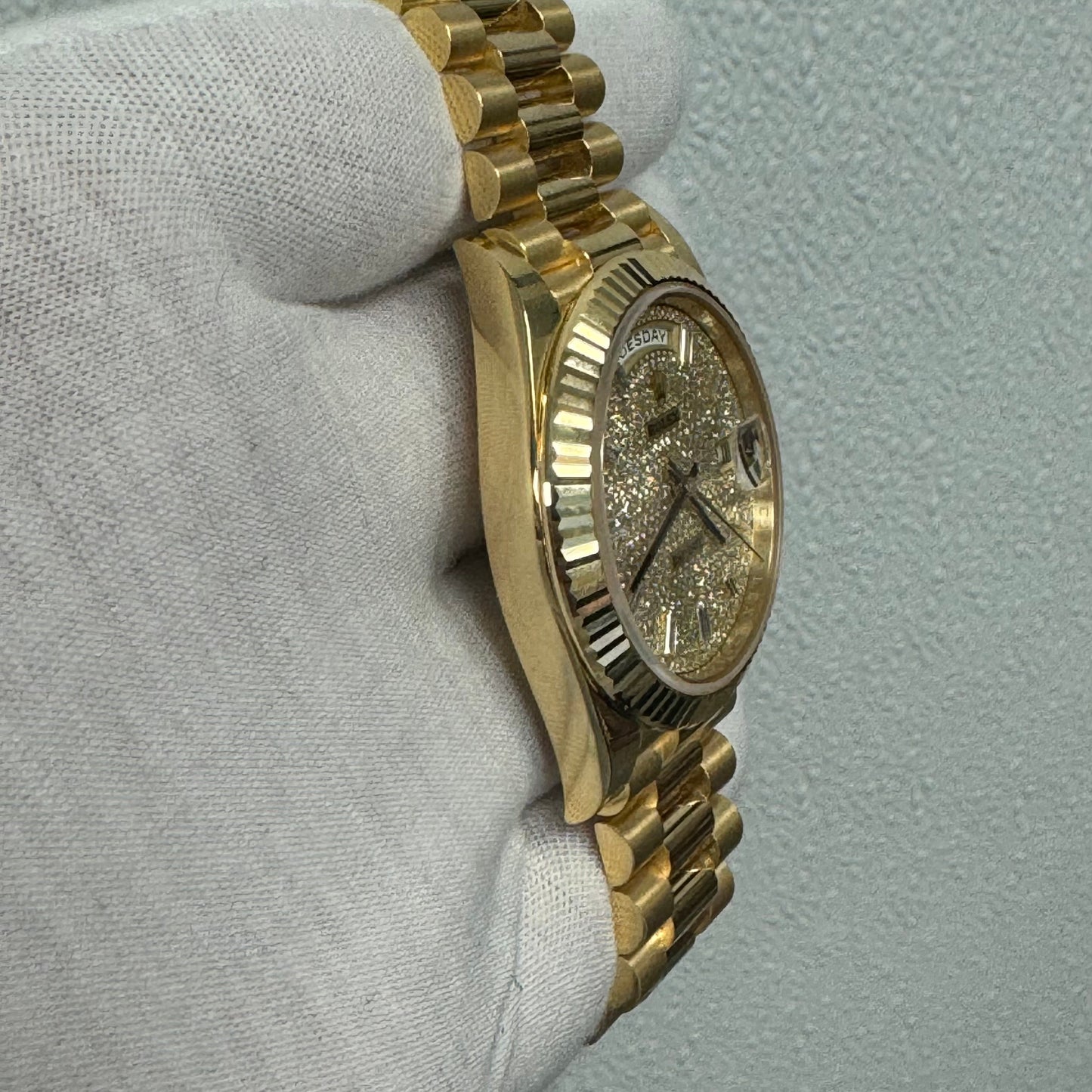 Rolex Day Date 40mm Factory Pave Dial Watch Ref# 228238