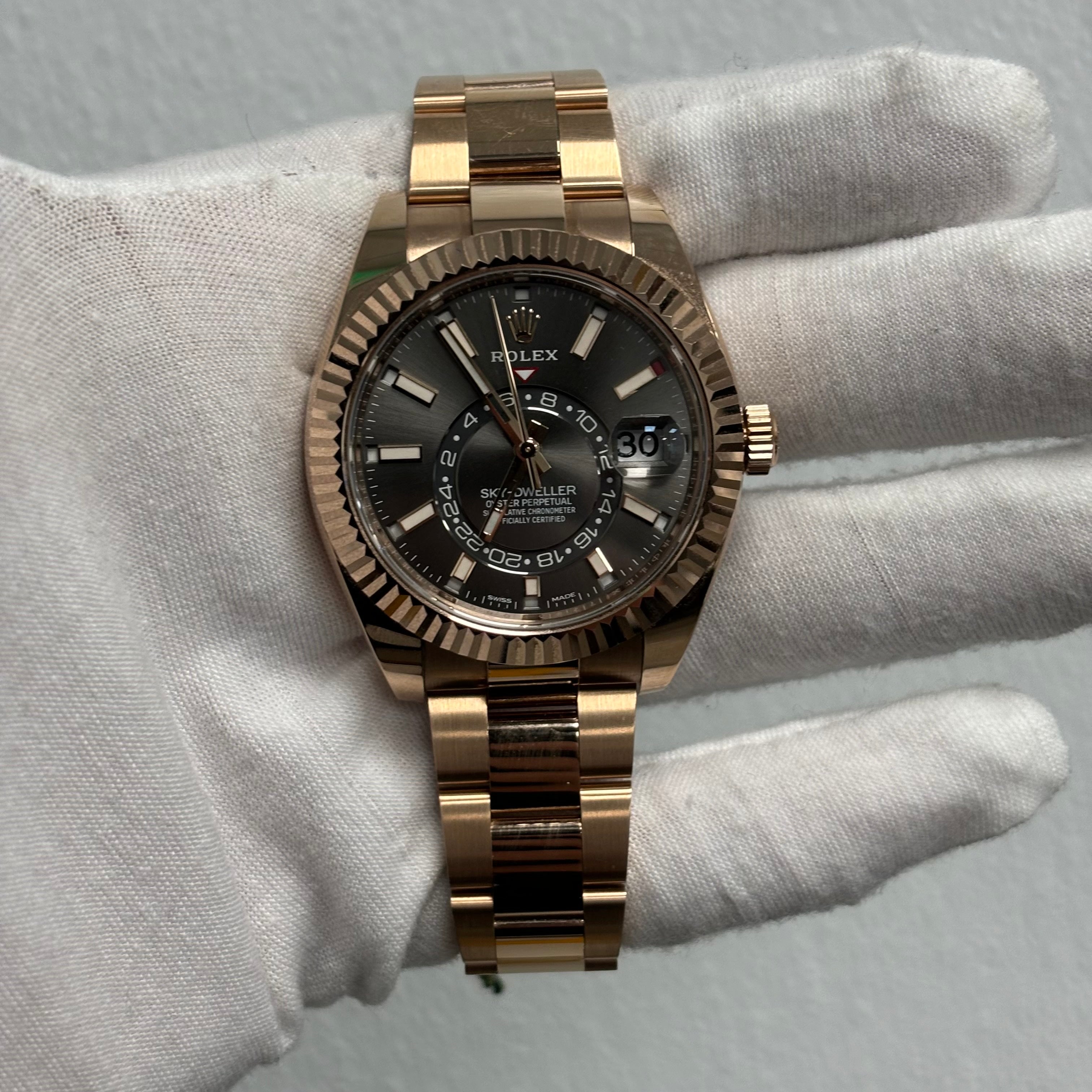 Rolex Sky-Dweller 42mm Rhodium Dial Ref# 326935 - Happy Jewelers Fine Jewelry Lifetime Warranty