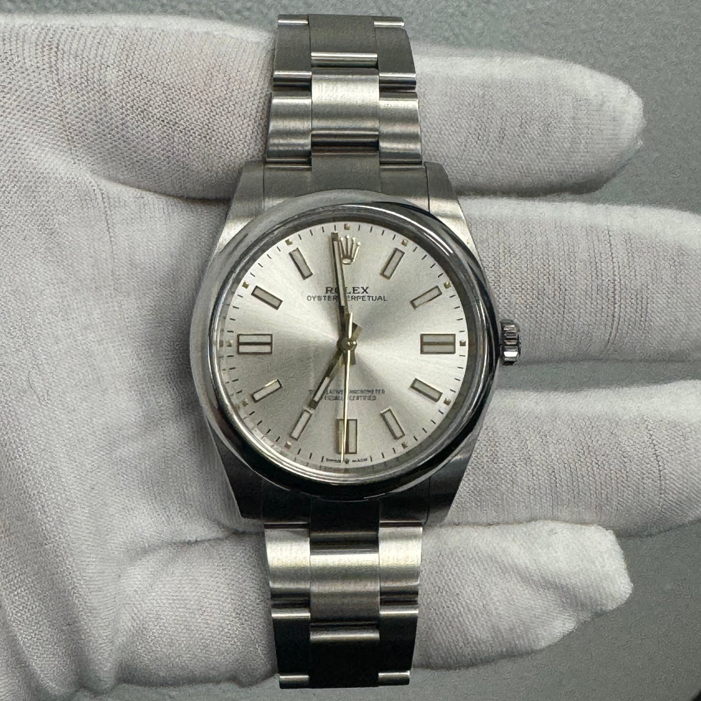 Rolex Oyster Perpetual 41mm Silver Dial Watch Ref# 124300