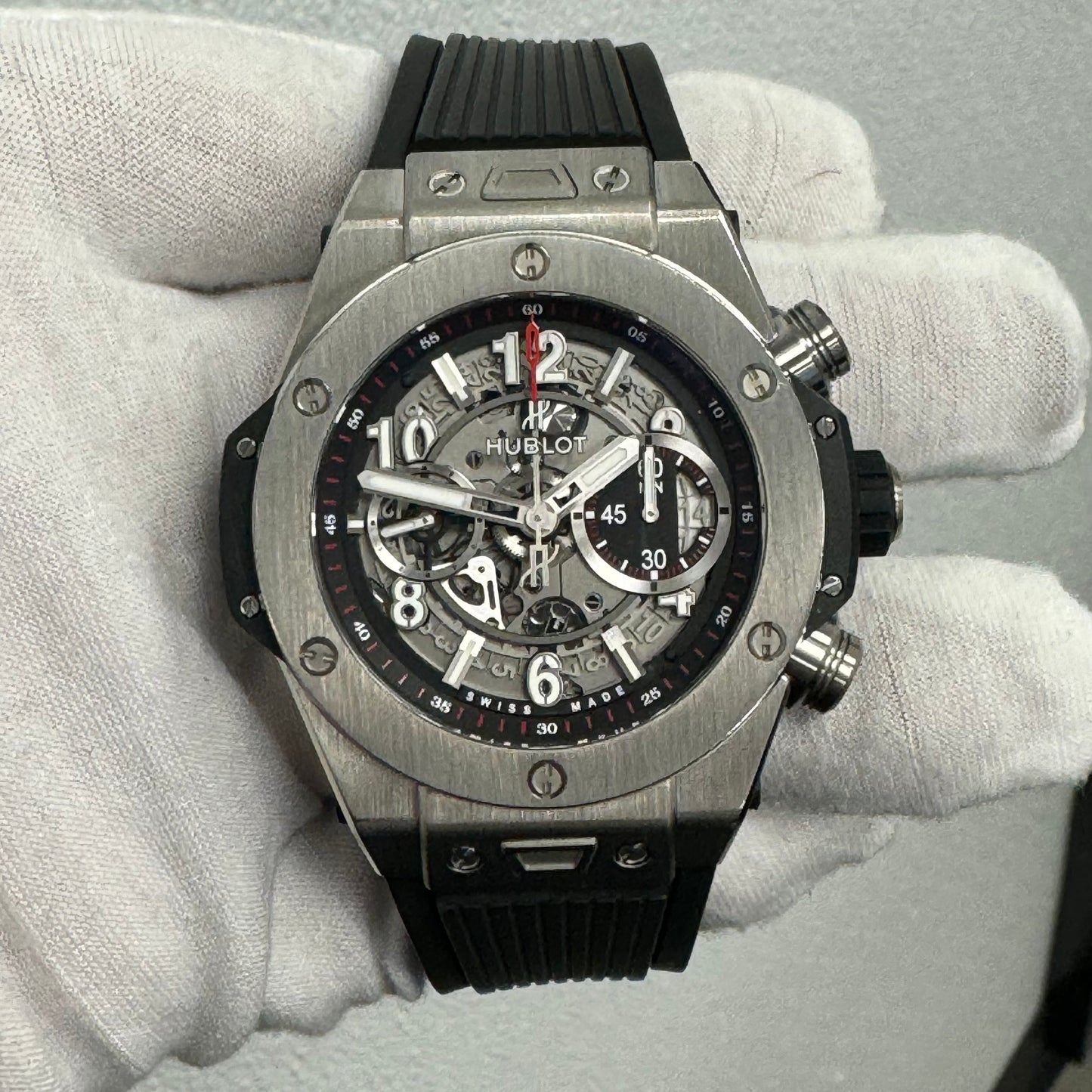 Hublot Big Bang 45mm Skeletal Dial Watch Ref# 411.NX.1170.RX