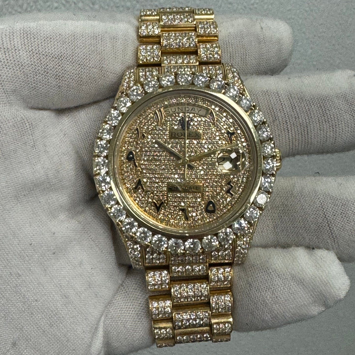 Rolex Day Date 41mm Custom Iced Out Pave Dial Watch Ref# 218238