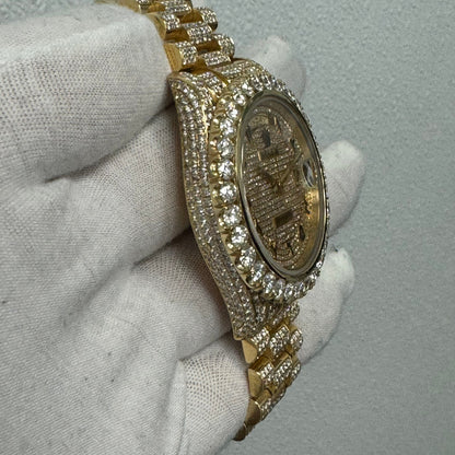Rolex Day Date 41mm Custom Iced Out Pave Dial Watch Ref# 218238 - Happy Jewelers Fine Jewelry Lifetime Warranty
