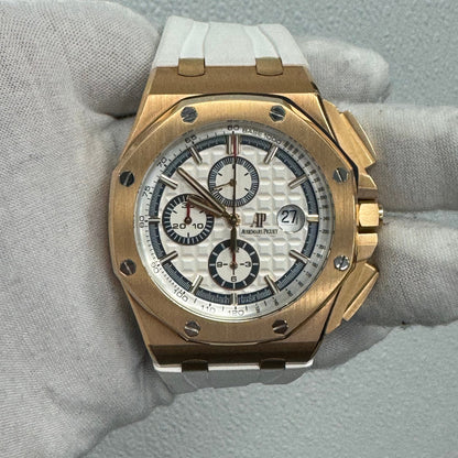 Audemars Piguet Royal Oak Offshore 44mm White Dial Watch Ref# 24608OR.OO.A010CA.01 - Happy Jewelers Fine Jewelry Lifetime Warranty