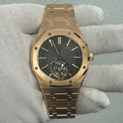 Audemars Piguet Flying Tourbillion 41mm Blue Dial Watch Ref# 26730OR.OO.1320OR.02 - Happy Jewelers Fine Jewelry Lifetime Warranty